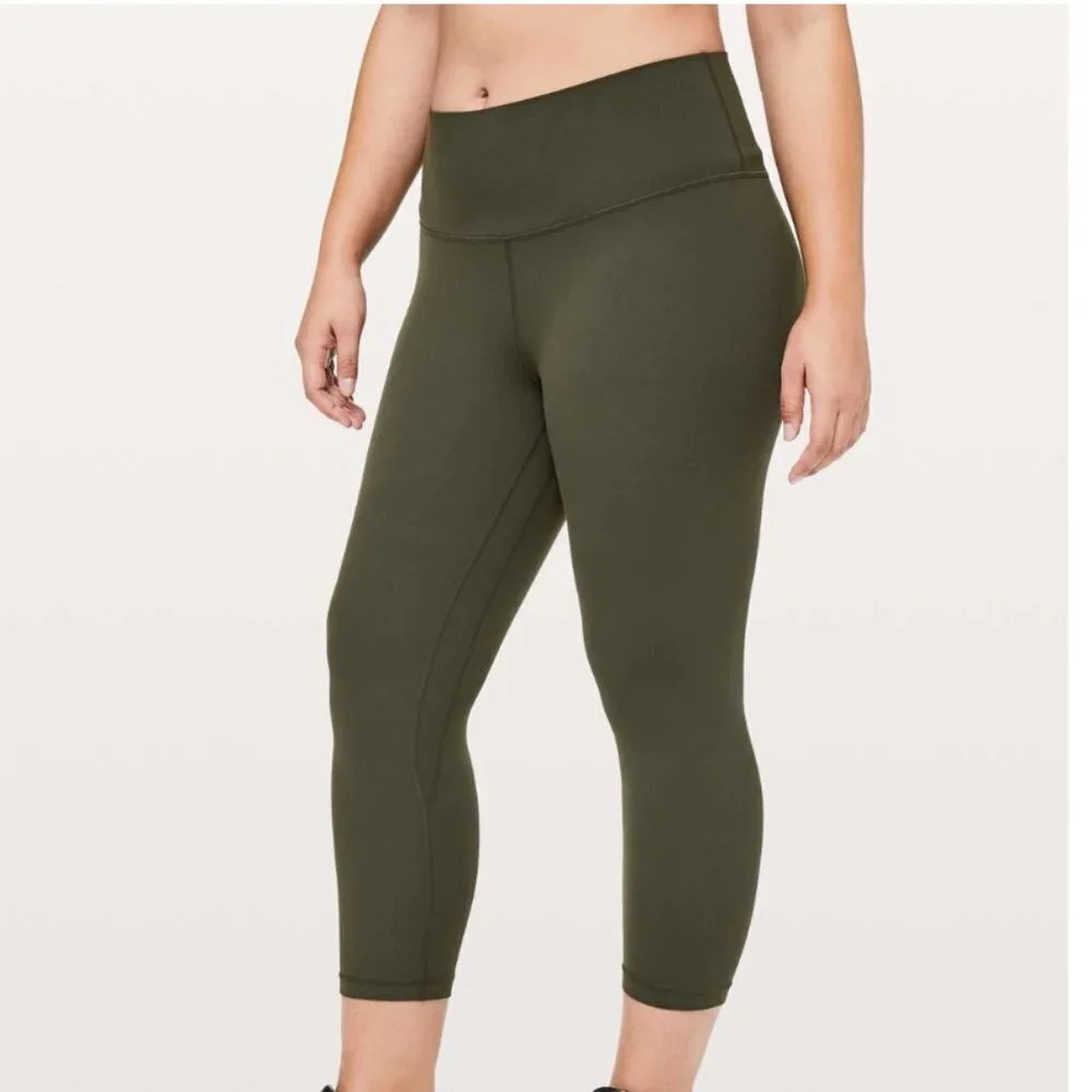 LULULEMON Align Crop *21" Dark Olive Size 2